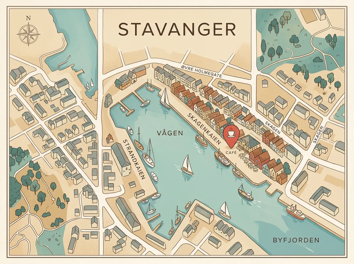 Map — Skagenkaien, Stavanger harbour